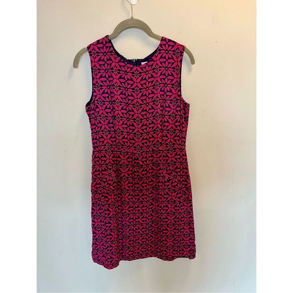 Diane Von Furstenburg size 4 pink navy shift sheath dress